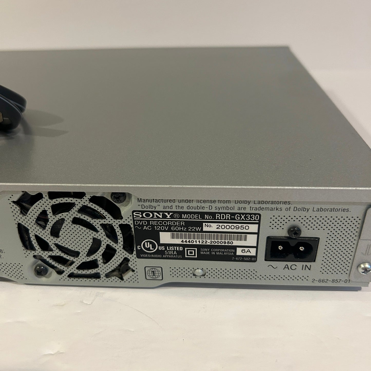 Sony DVD Recorder - RDR-GX330