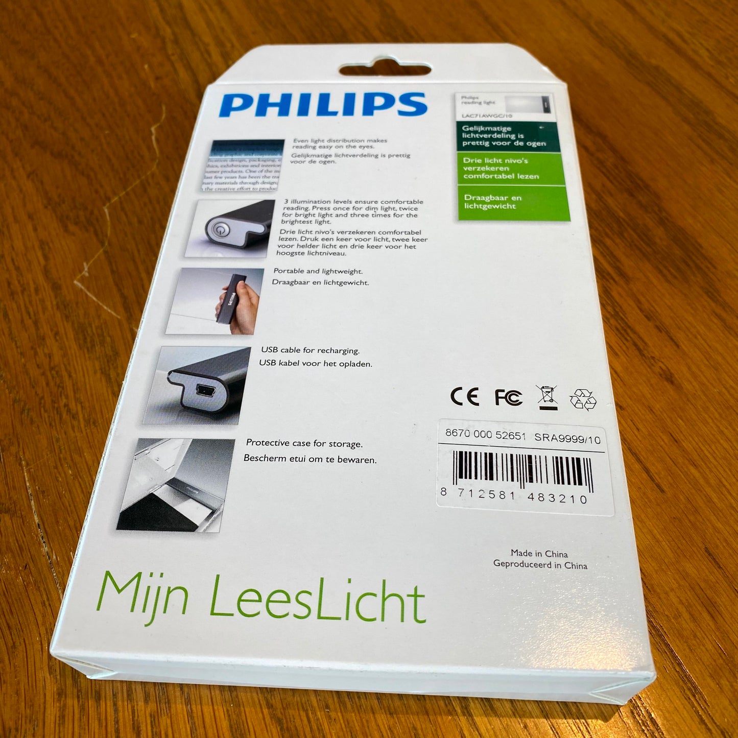 Philips Rechargeable LED Reading Book Light - LAC7IAWGC/10