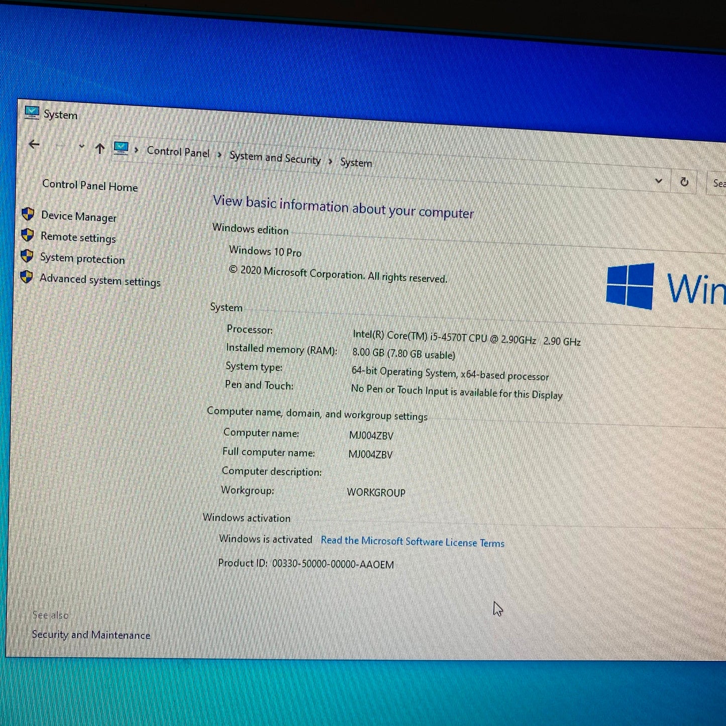 Lenovo M93p Core i5-4570T 2.90 GHz Tiny PC - 1TB HDD - 8GB RAM - Windows 10 Pro