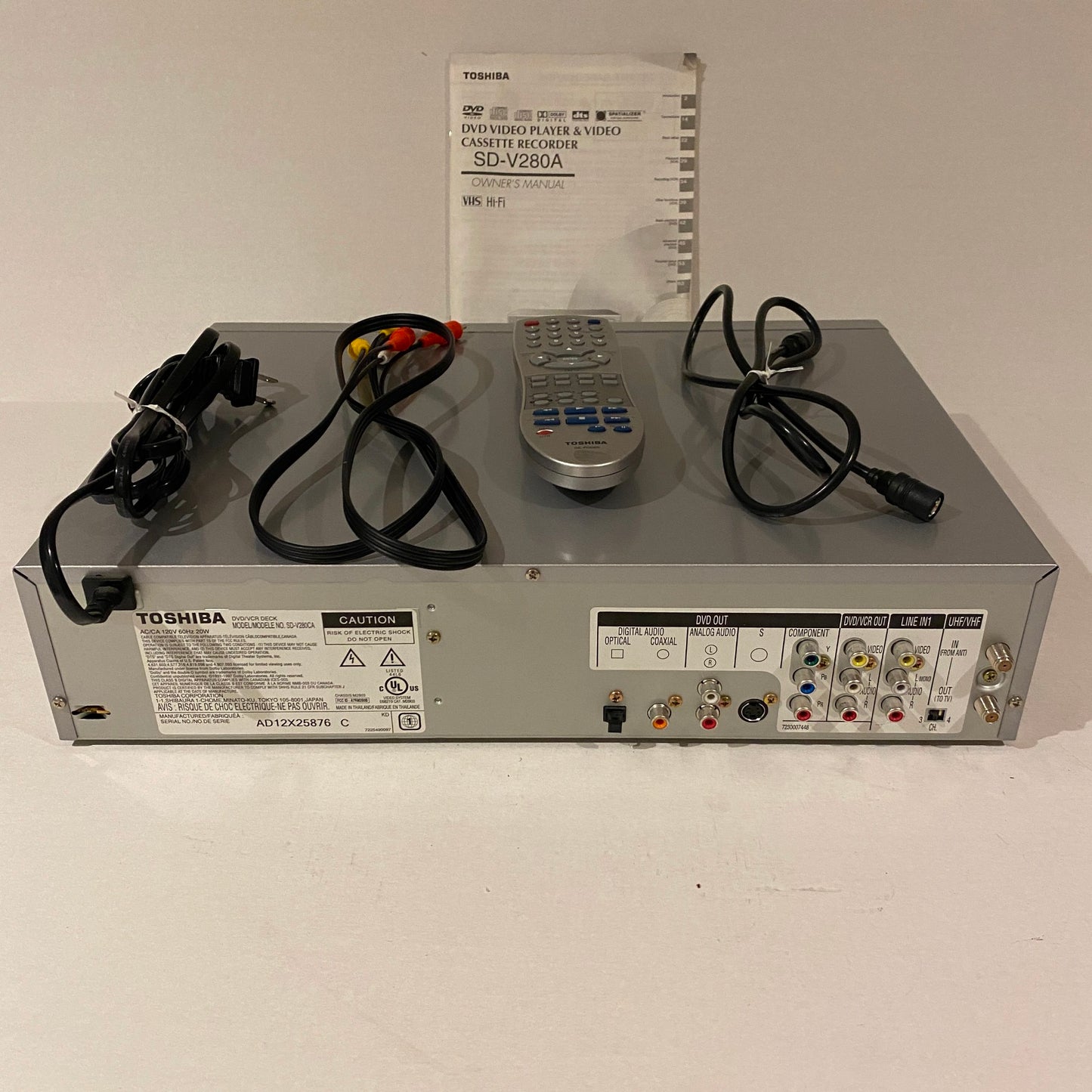 Toshiba Analog DVD Video Player and VHS Recorder - SD-V280A