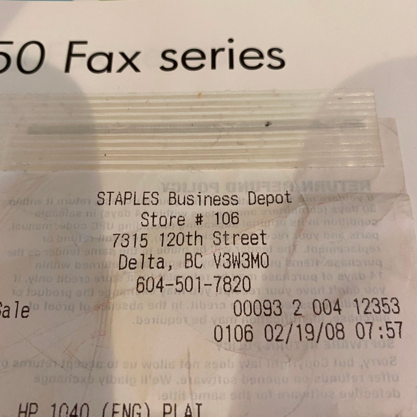 HP 1040 Inkjet Fax Machine with Built-in Telephone Handset - BW2123HH