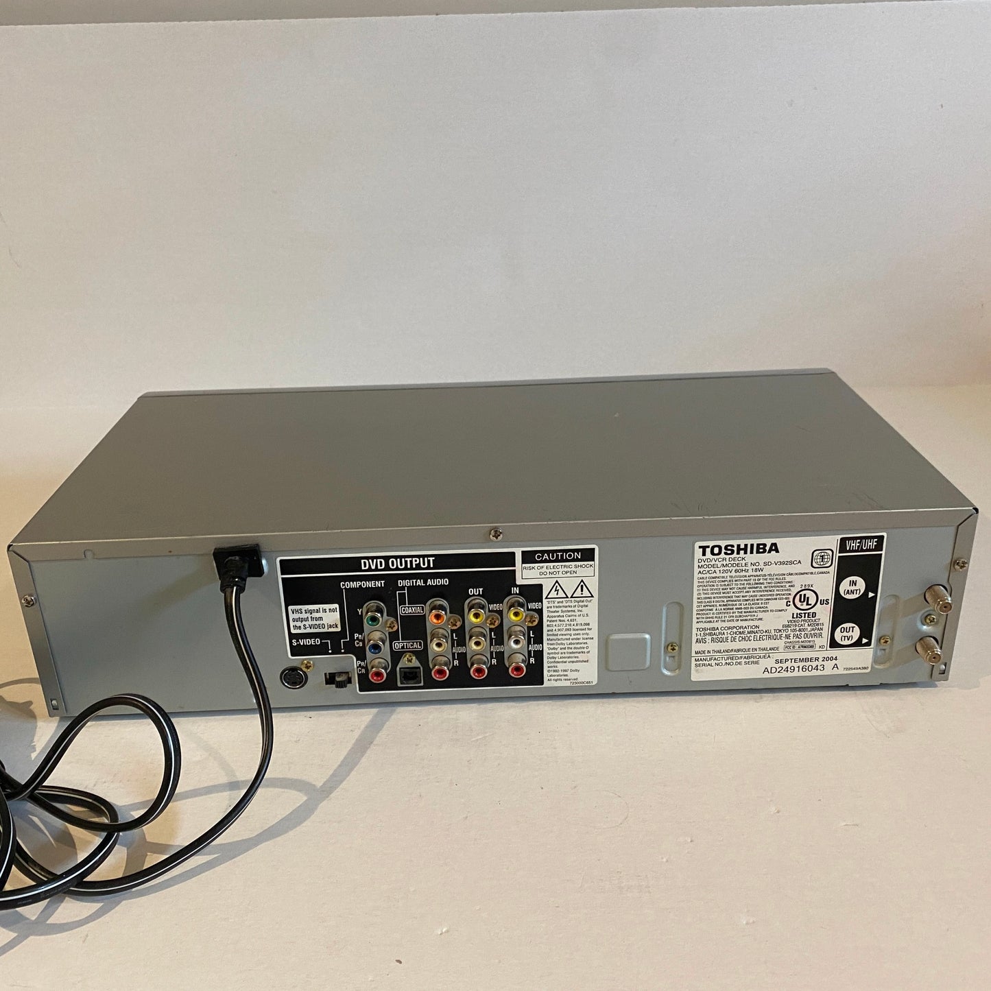 Toshiba Analog VCR DVD Combo Player Recorder - SD-V392