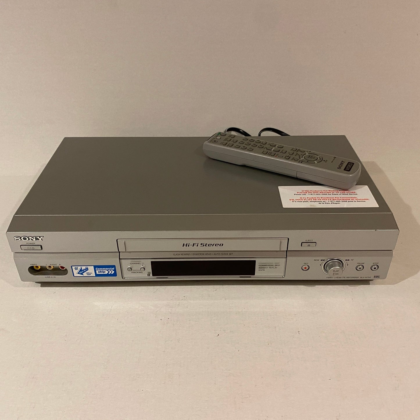 Sony 4 Head Hi-Fi VCR VHS Player Recorder with Remote - SLV-N750
