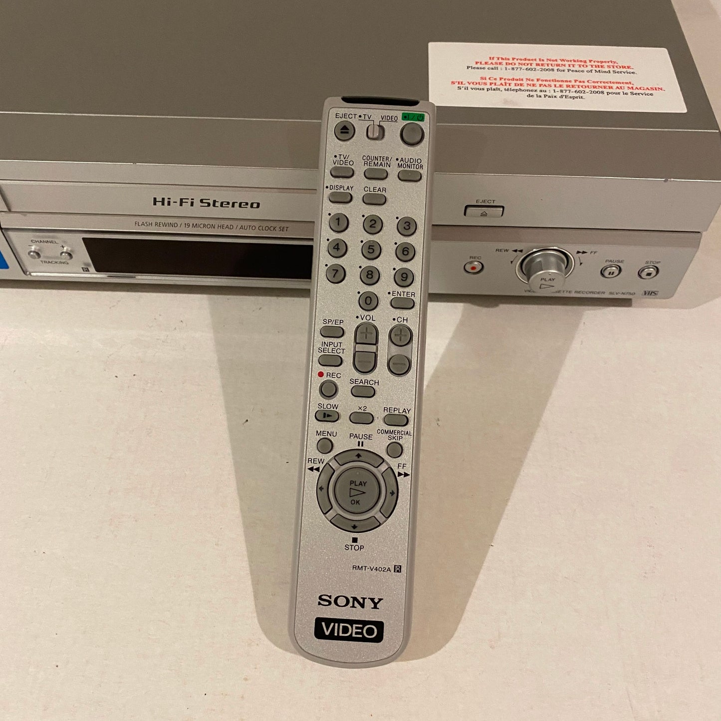 Sony 4 Head Hi-Fi VCR VHS Player Recorder with Remote - SLV-N750