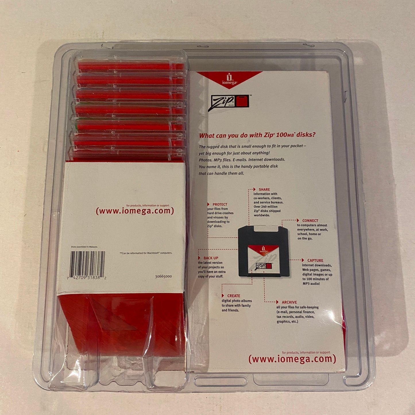 New Vintage iomega 100MB 8 Color Zip Disks and Mini Tower - PC Formatted