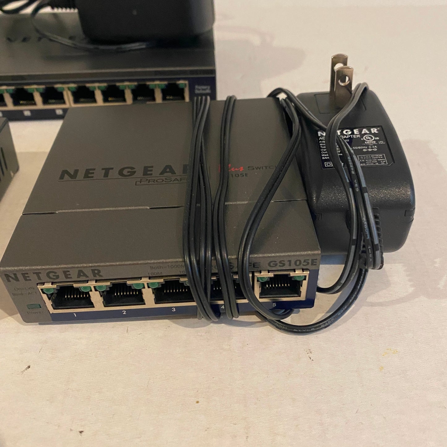 Lot of 3 Netgear ProSafe Ethernet Switch - GS105E GS108E