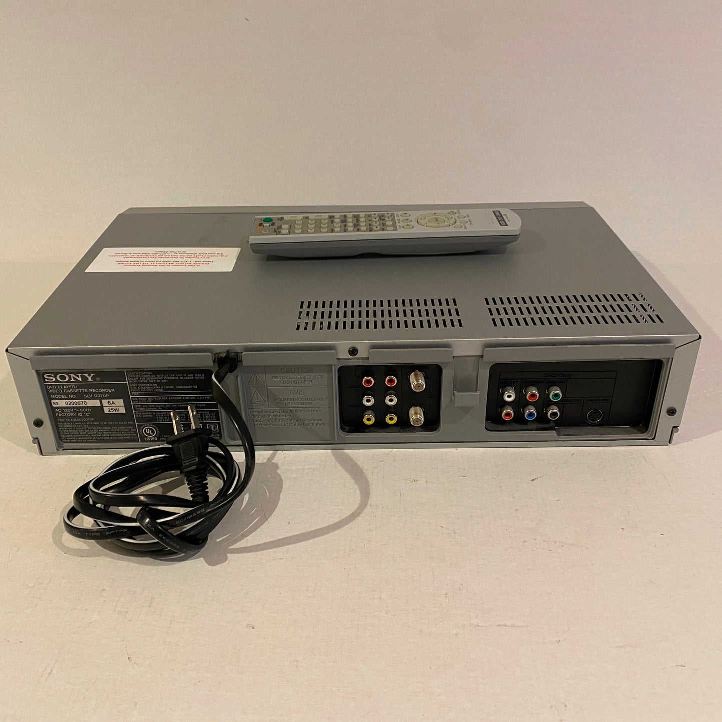 Sony DVD VHS Player Recorder - SLV-D370P