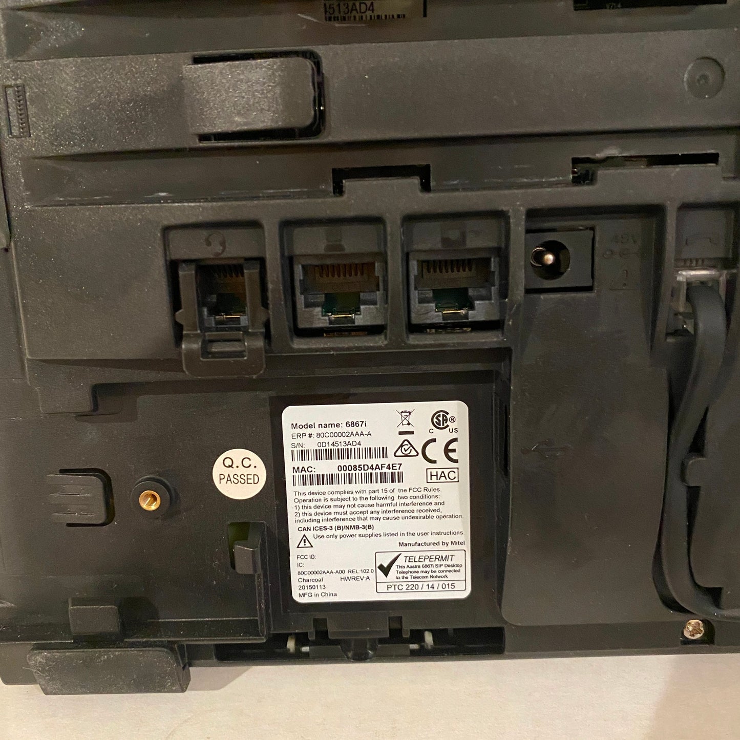 Lot of 8 - Charcoal Aastra Mitel 6867i PoE with Stand