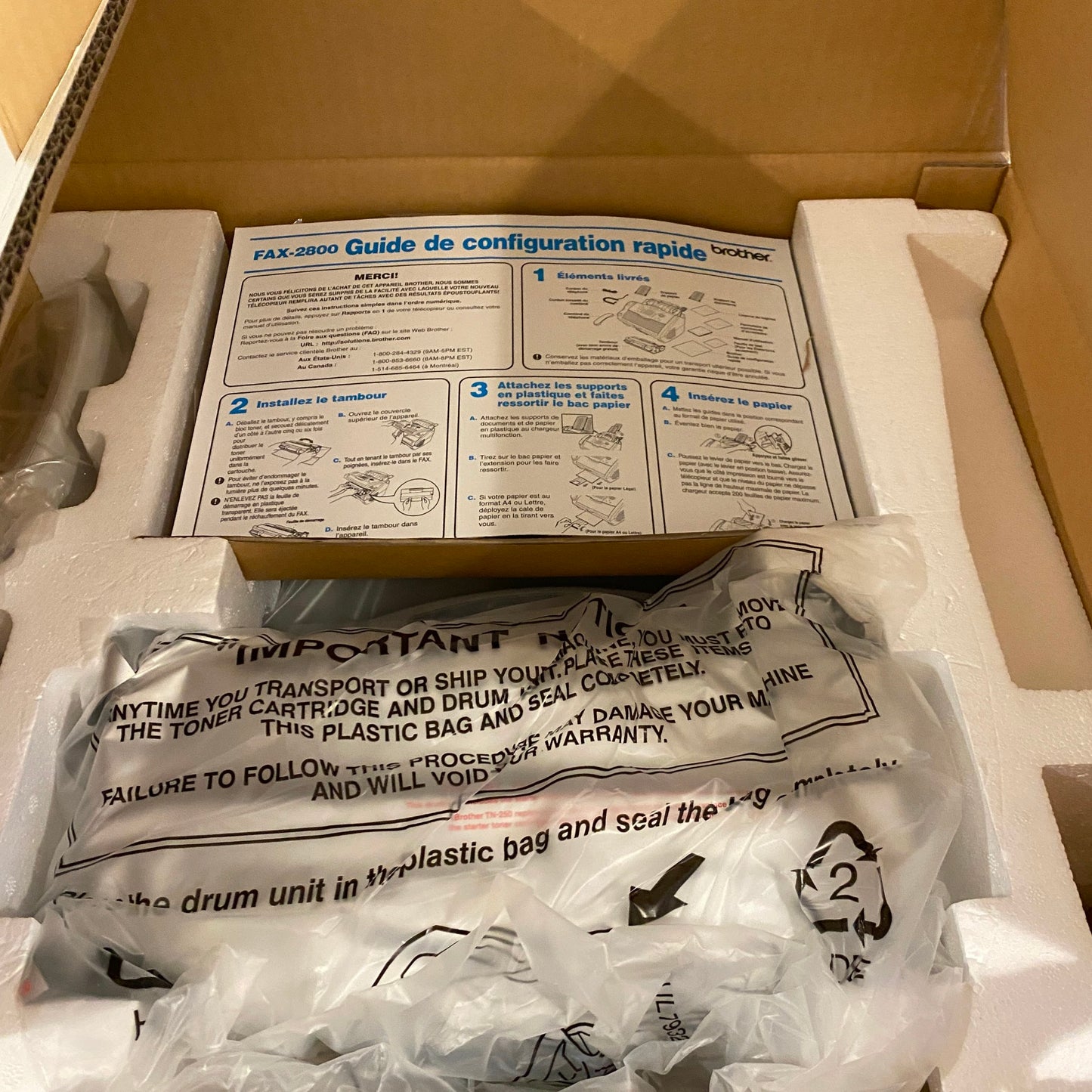 New - Brother IntelliFAX-2800 Plain Paper Laser Fax Machine