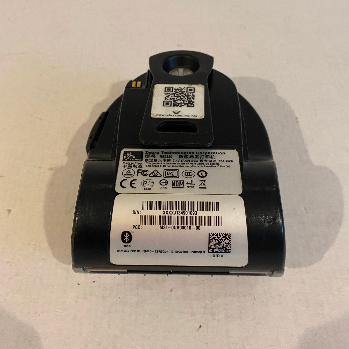 Zebra iMZ320 Mobile Wireless Bluetooth Thermal Printer - 36 batt cycles