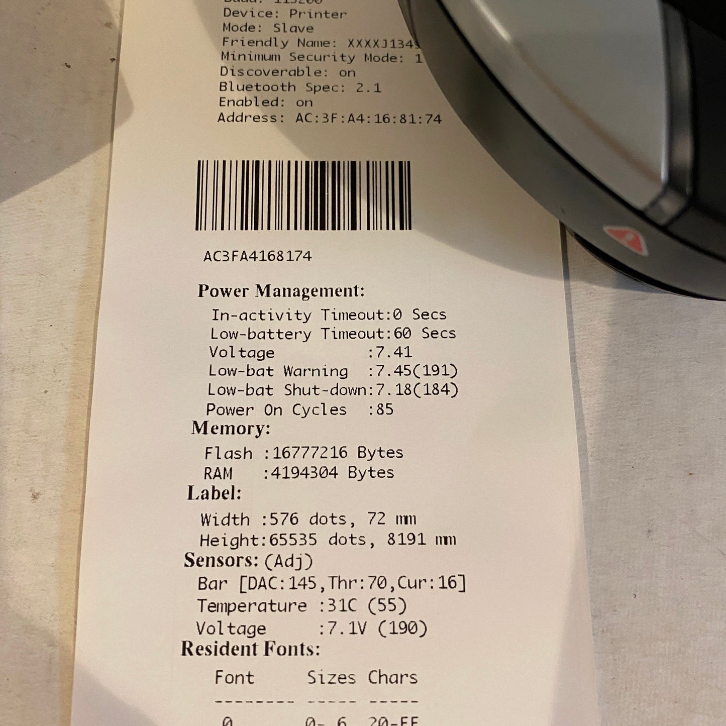 Zebra iMZ320 Mobile Wireless Bluetooth Thermal Printer - 85 batt cycles