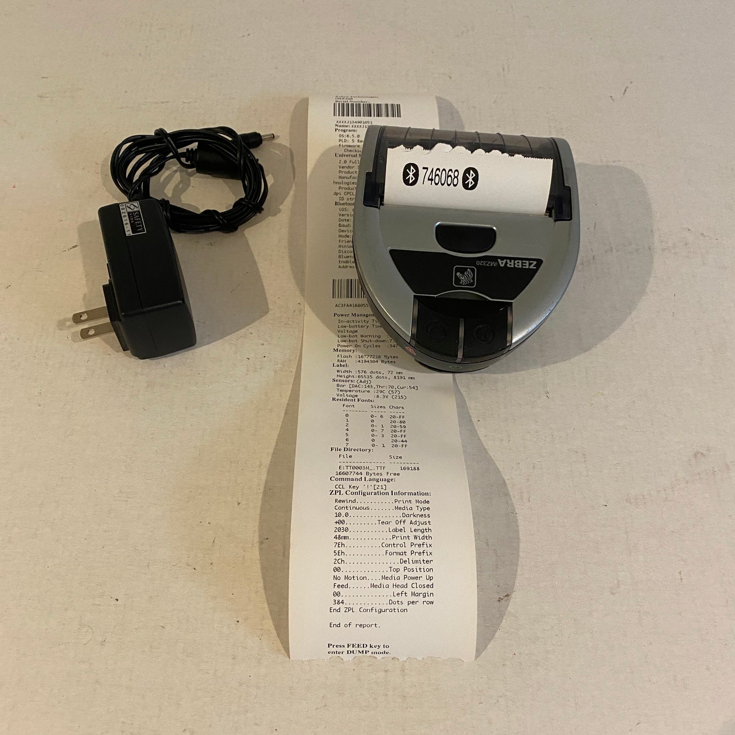 Zebra iMZ320 Mobile Wireless Bluetooth Thermal Printer - 347 batt cycles