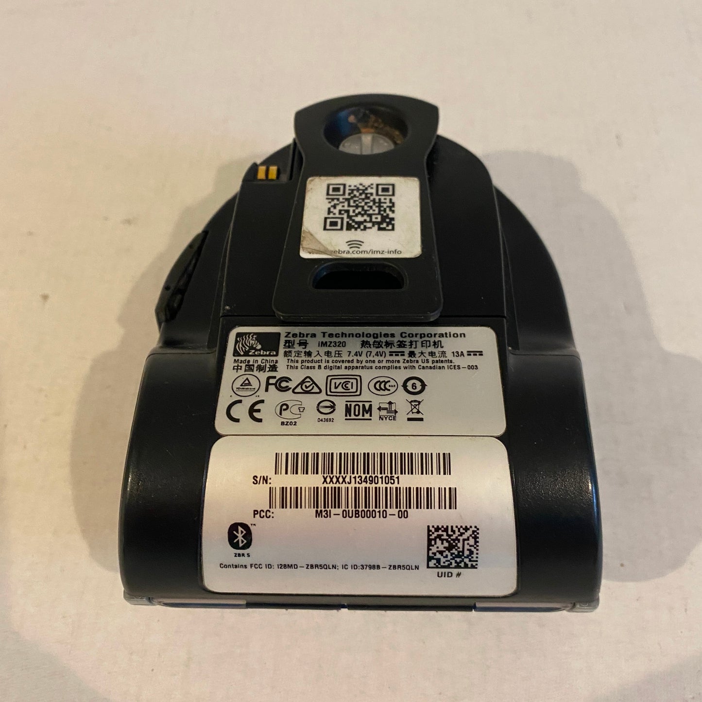 Zebra iMZ320 Mobile Wireless Bluetooth Thermal Printer - 347 batt cycles