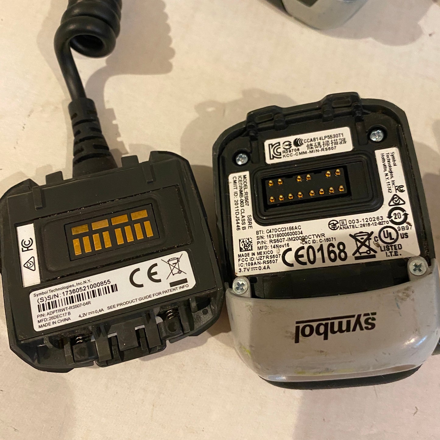 5 Lot Motorola Symbol RS507 Ring Scanner for WT6000 with ADPTRWT-RS507-04R