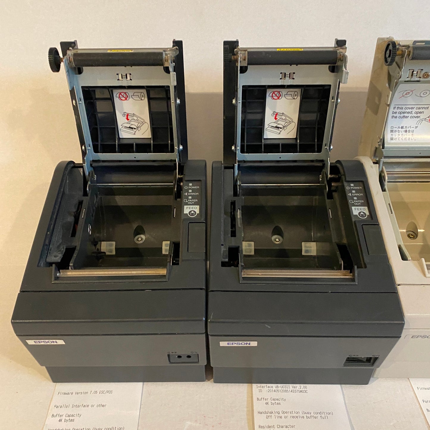 Lot of 4 Epson TM-T88ii Thermal Receipt Printers