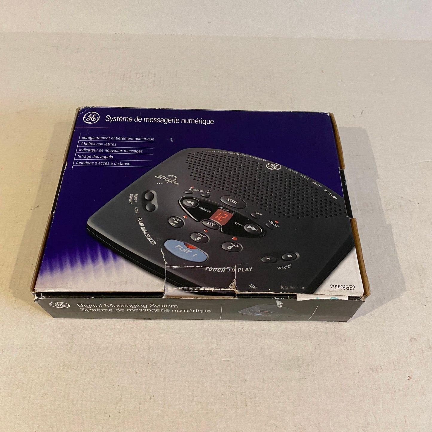 GE Digital Messaging System W/ Four (4) Mailboxes - GE 29869G