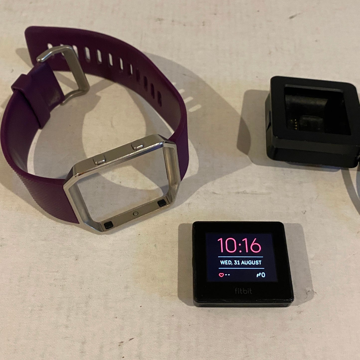 Fitbit Blaze with Purple Strap and Charger