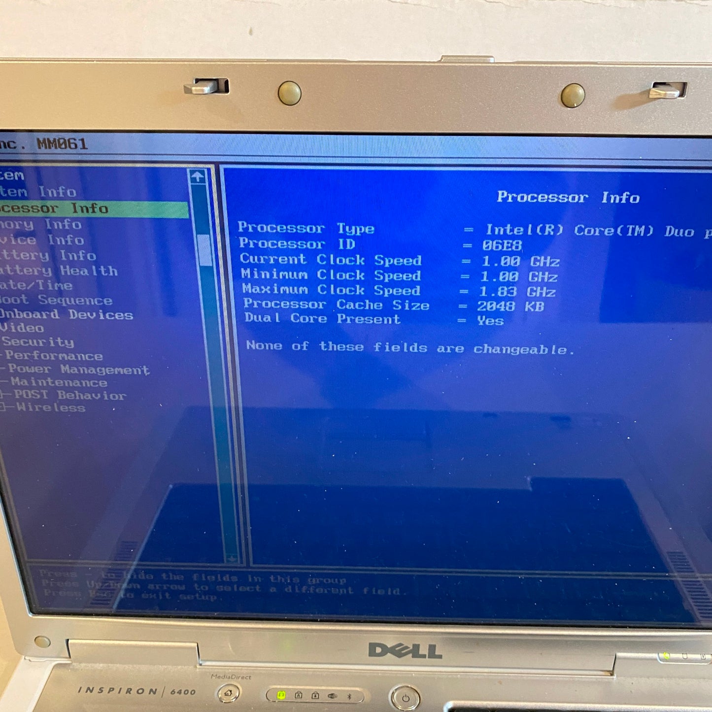 For Parts - Vintage Dell Inspiron 6400 Laptop No HDD