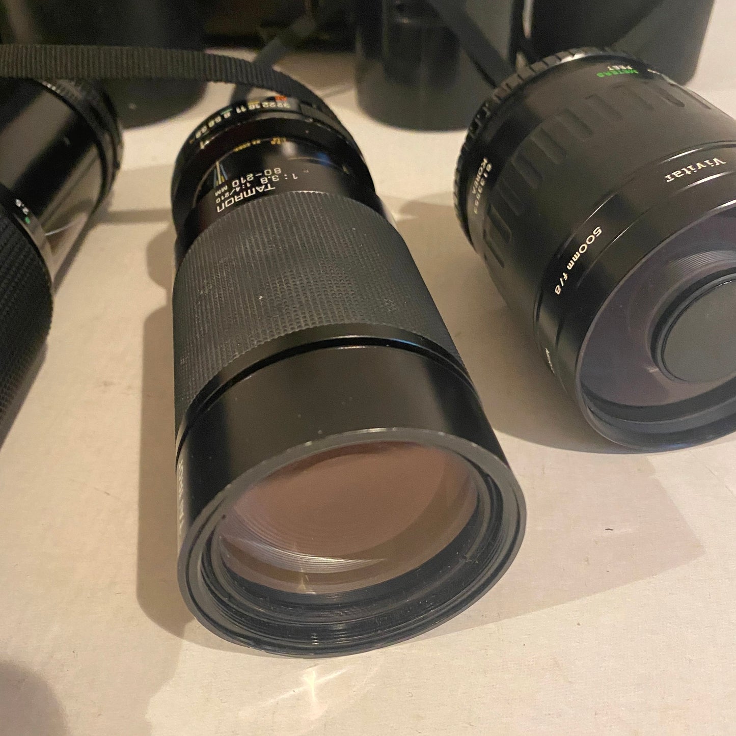 Mixed vintage lot of 6 Camera Lenses and Cases