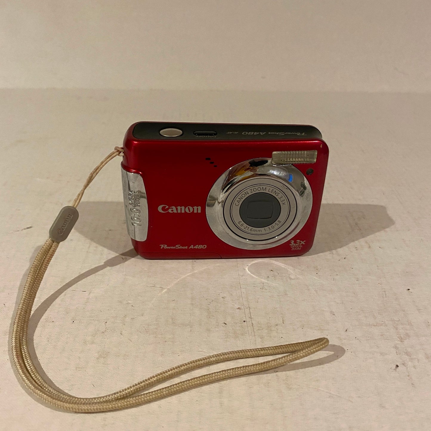 Red Canon Powershot 3.3x Zoom A480 Digital Camera - PC1351
