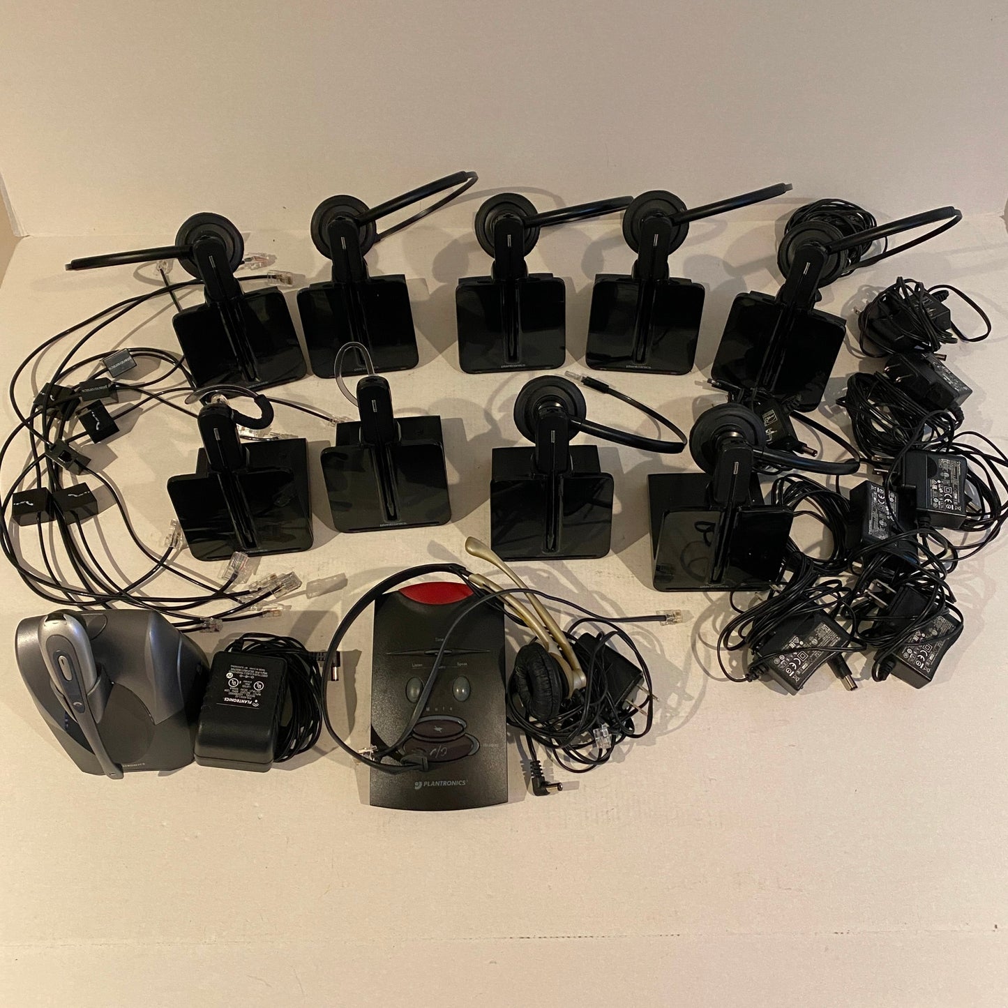 Lot of Plantronics C054 CS55 S11 Wireless Headsets Charging Stand