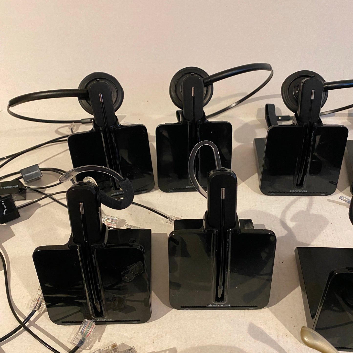 Lot of Plantronics C054 CS55 S11 Wireless Headsets Charging Stand