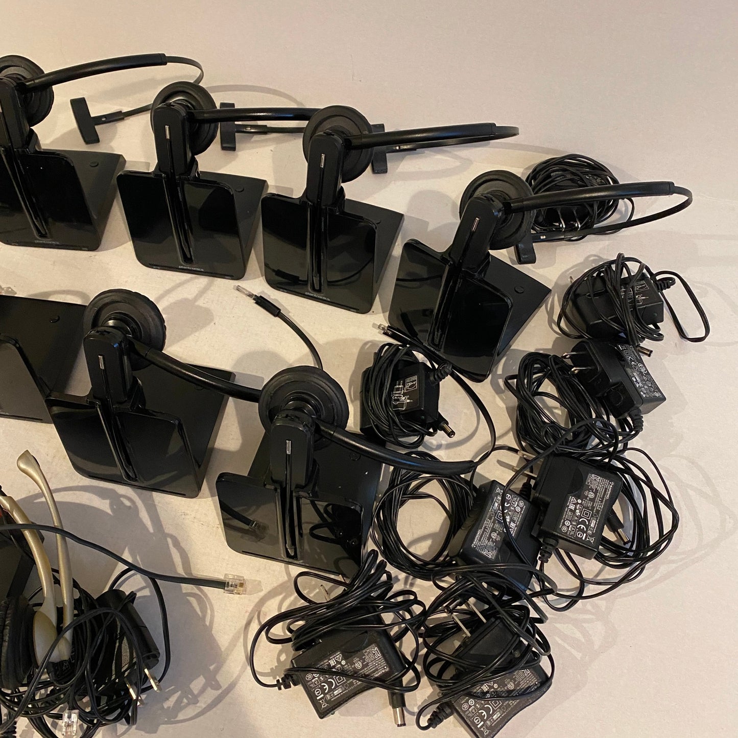 Lot of Plantronics C054 CS55 S11 Wireless Headsets Charging Stand
