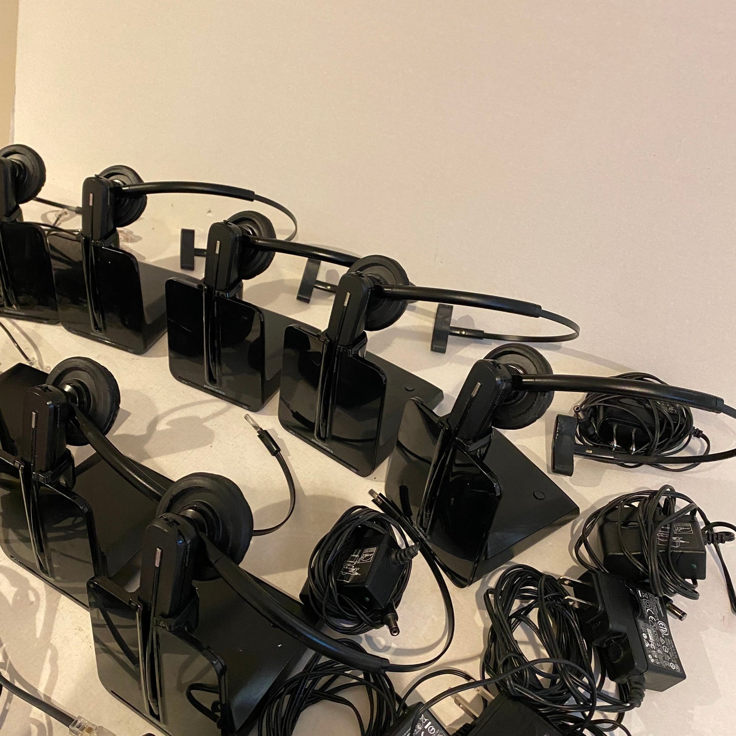 Lot of Plantronics C054 CS55 S11 Wireless Headsets Charging Stand