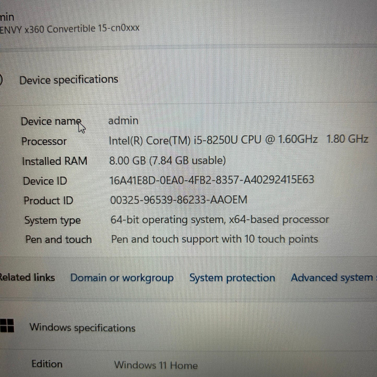 Silver HP Envy x360 Touchscreen 2-in-1 Laptop - 15-cn0xxx