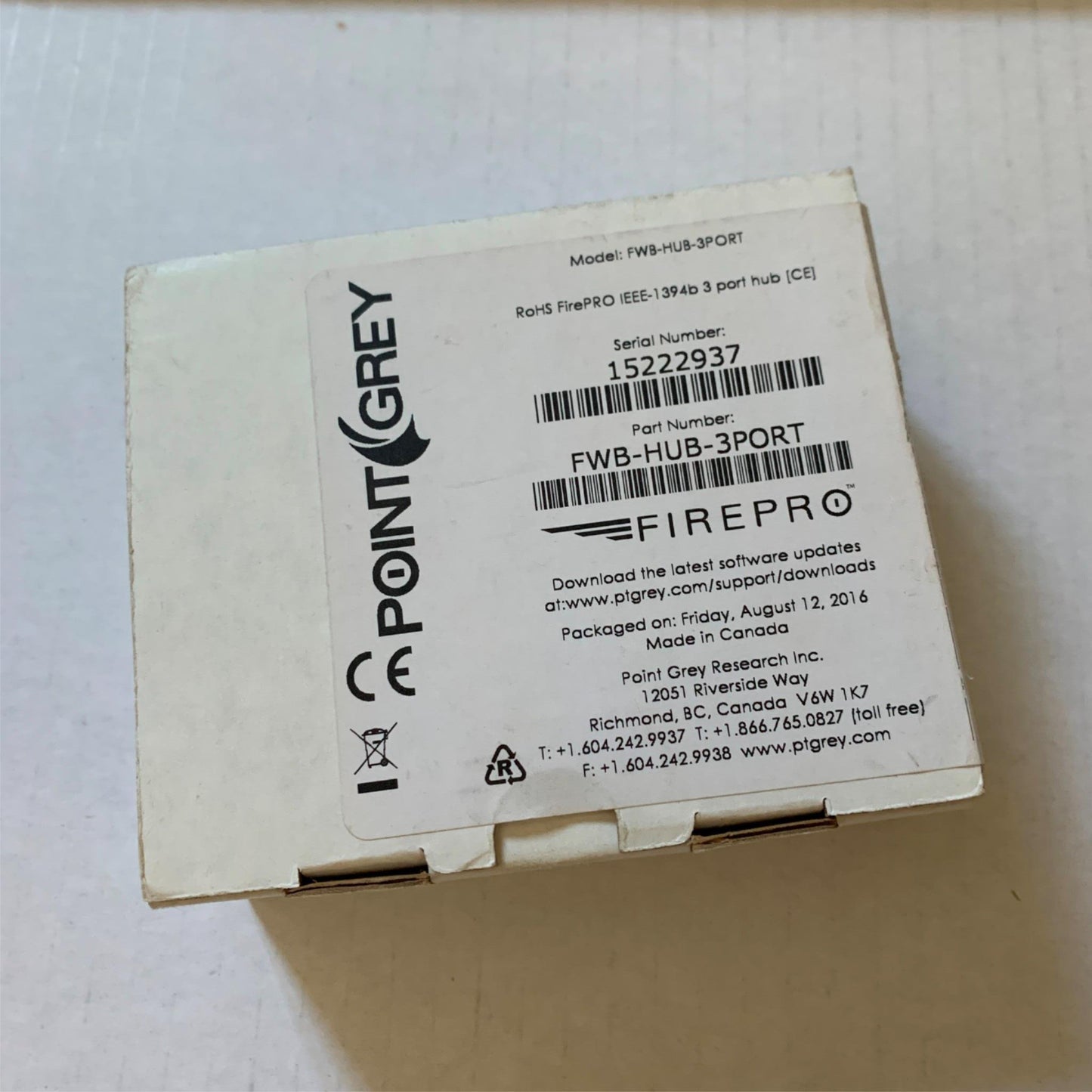 Point Grey FirePRO 3-port Firewire Hub - FWB-HUB-3PORT