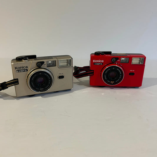 For Parts - Vintage Konica C35 EF3 Gold Red Film Cameras