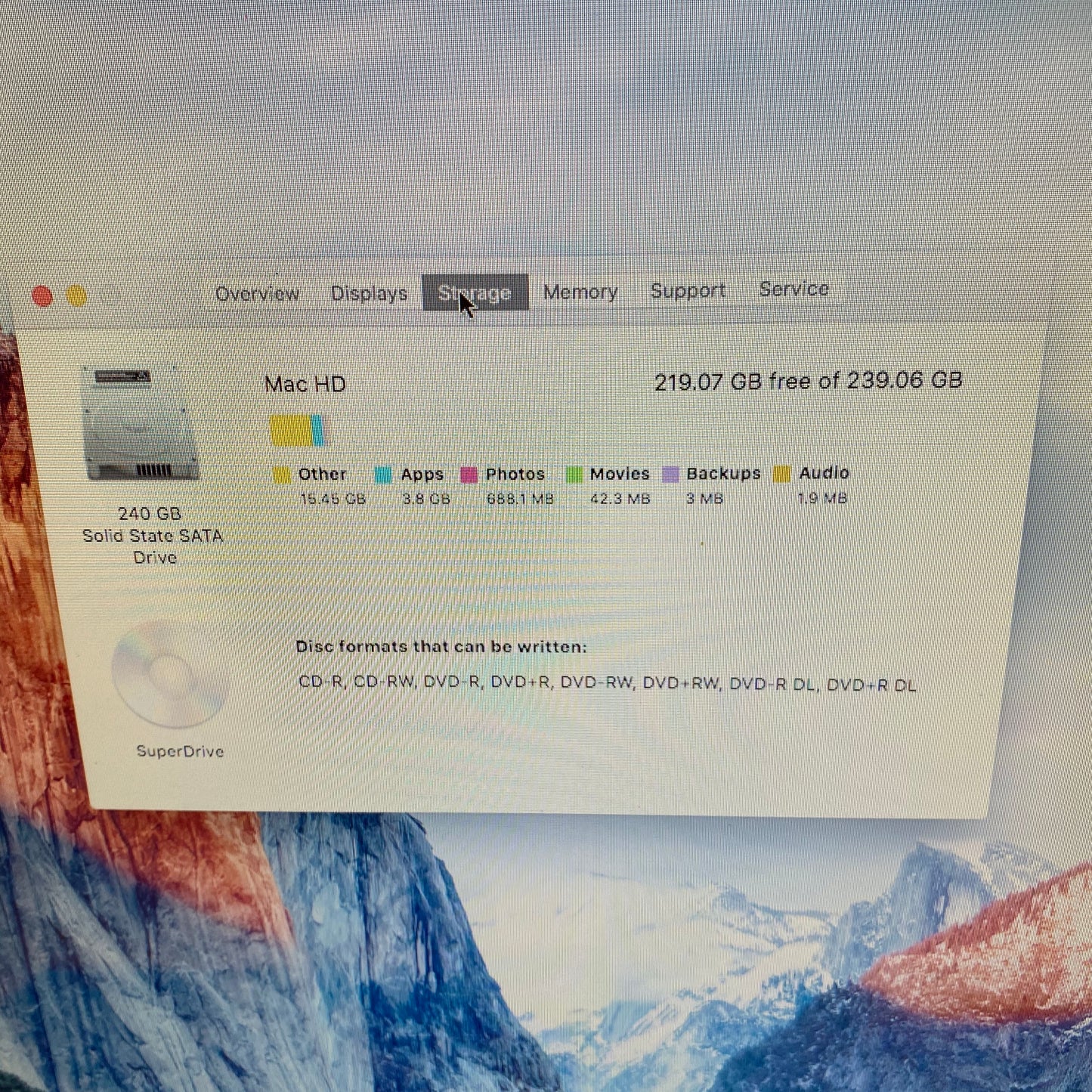 20" iMac 2 Ghz Core 2 Duo 4GB RAM SSD - A1224