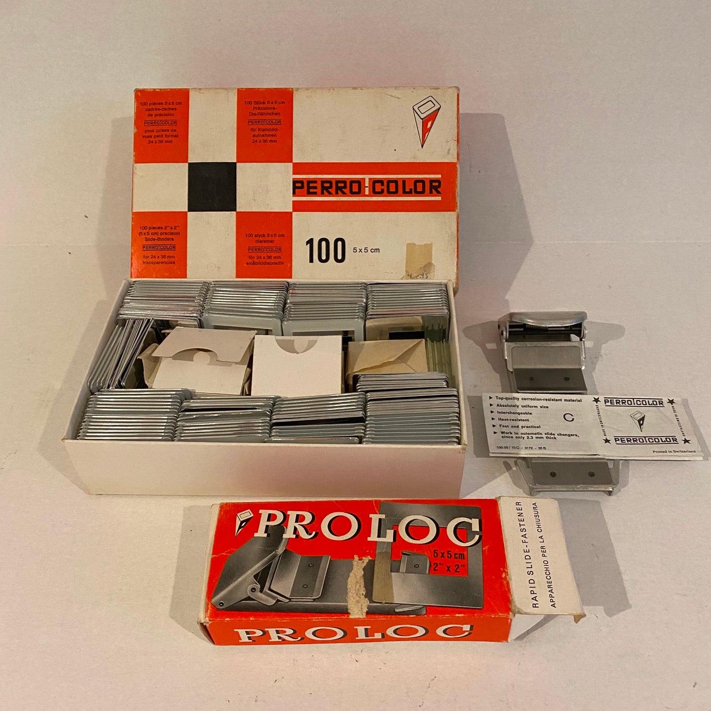 Perro Color 5x5 Slide Binders 100 (Used, Open Box) and ProLoc Slide Fastener