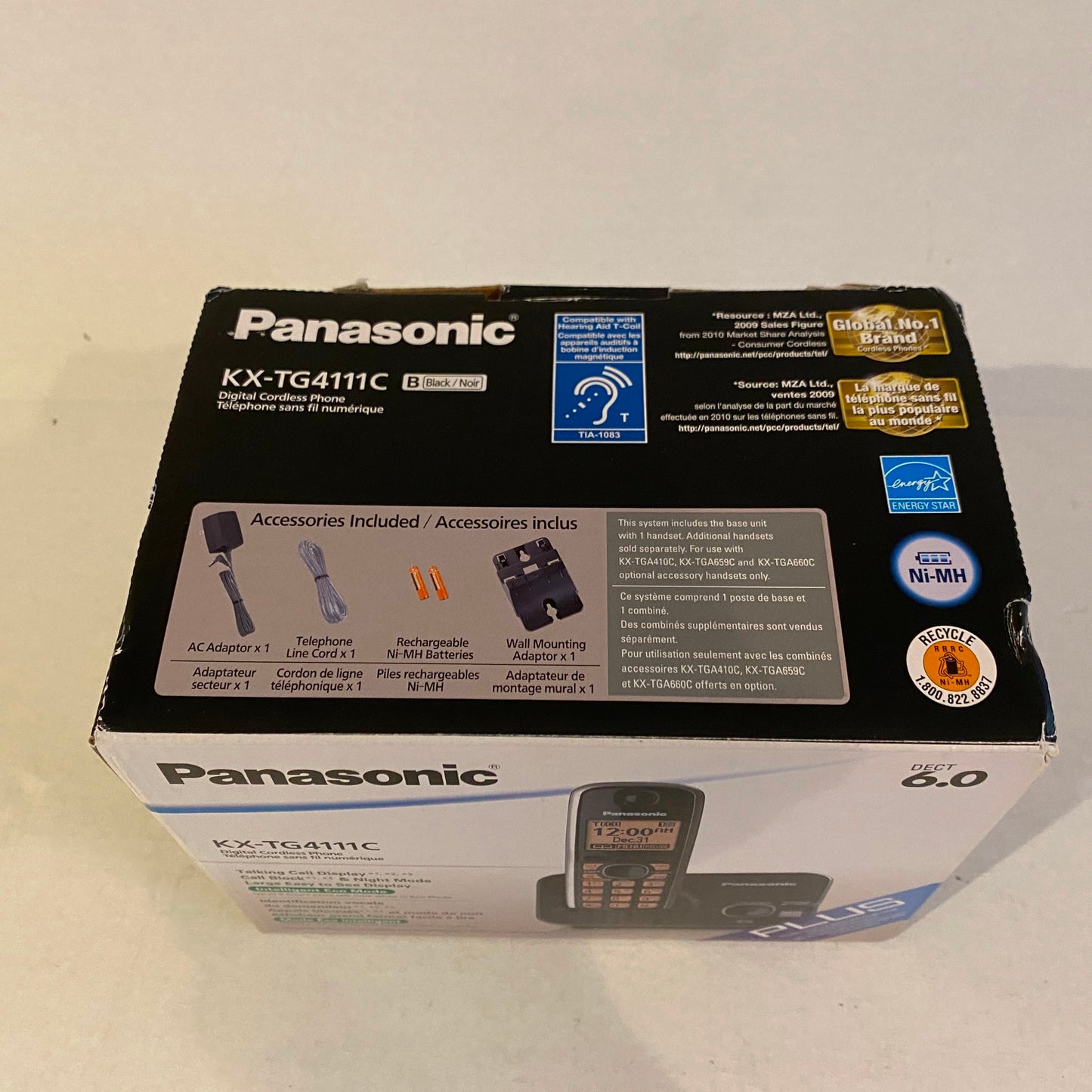 Panasonic DECT 6.0 Plus Expandable Single Handset Cordless Phone - KX-TG4111C