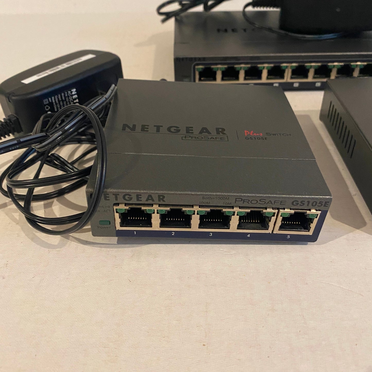 Lot of 3 Netgear ProSafe Ethernet Switch - GS105E GS108E