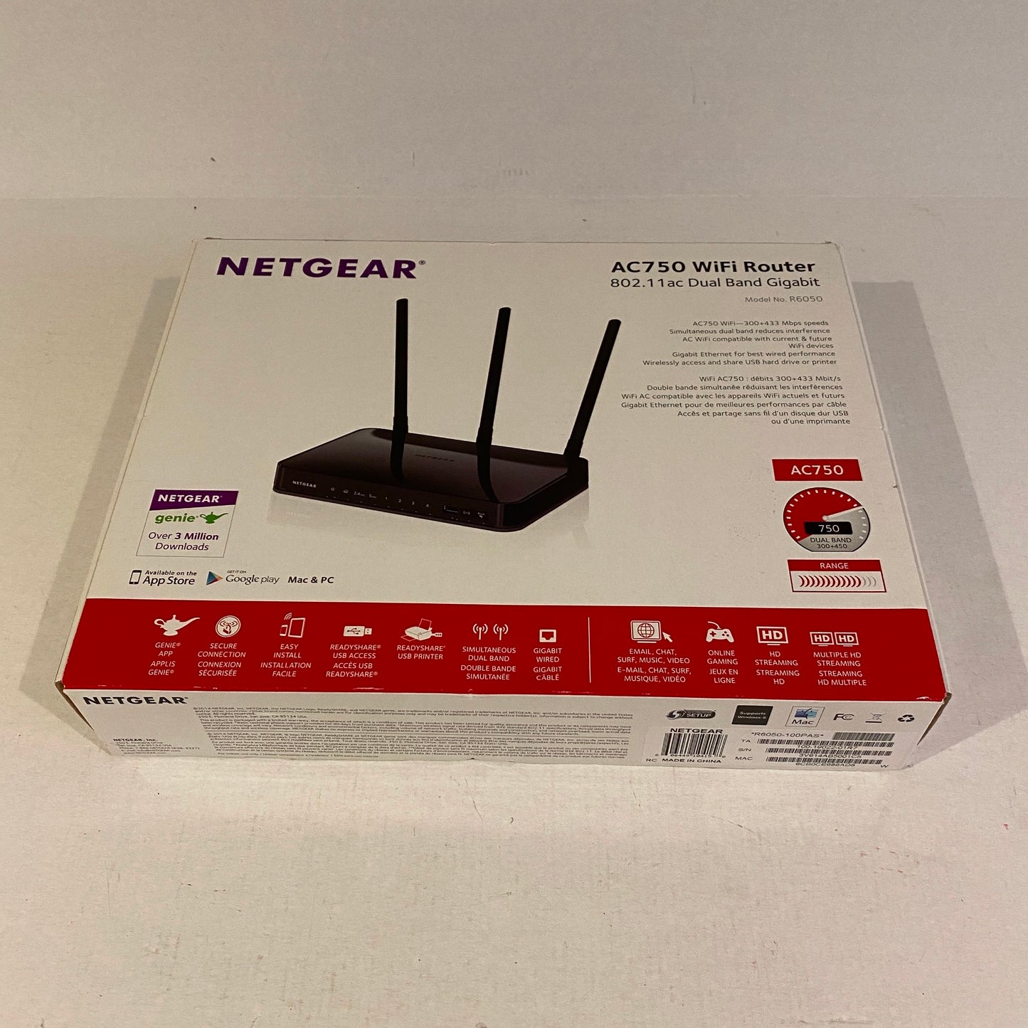Netgear AC750 WiFi 802.11ac Dual Band Gigabit Router - R5060-100PAS