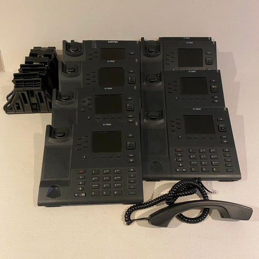 Lot of 10 Aastra Mitel 6867i VoIP Desk Phones - with stands and receivers