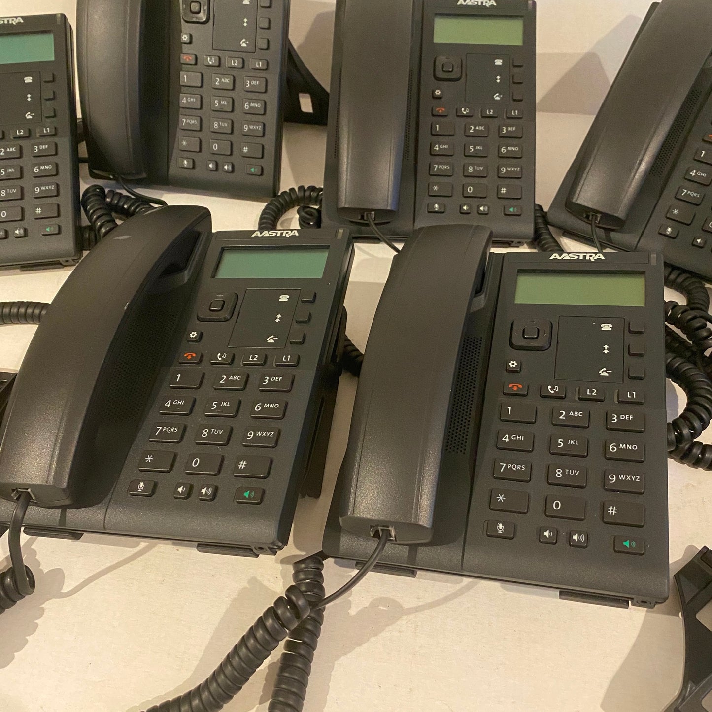 Lot of 7 - Aastra Mitel 6863i VoIP Business Phone Handset And Stand