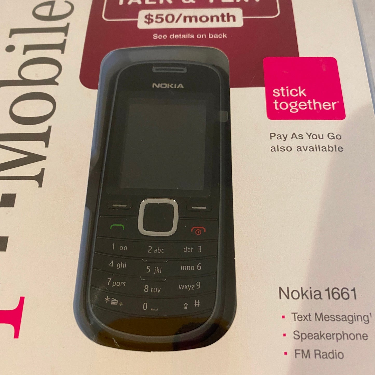 New Vintage T-Mobile Nokia 1661 Prepaid Cell Phone