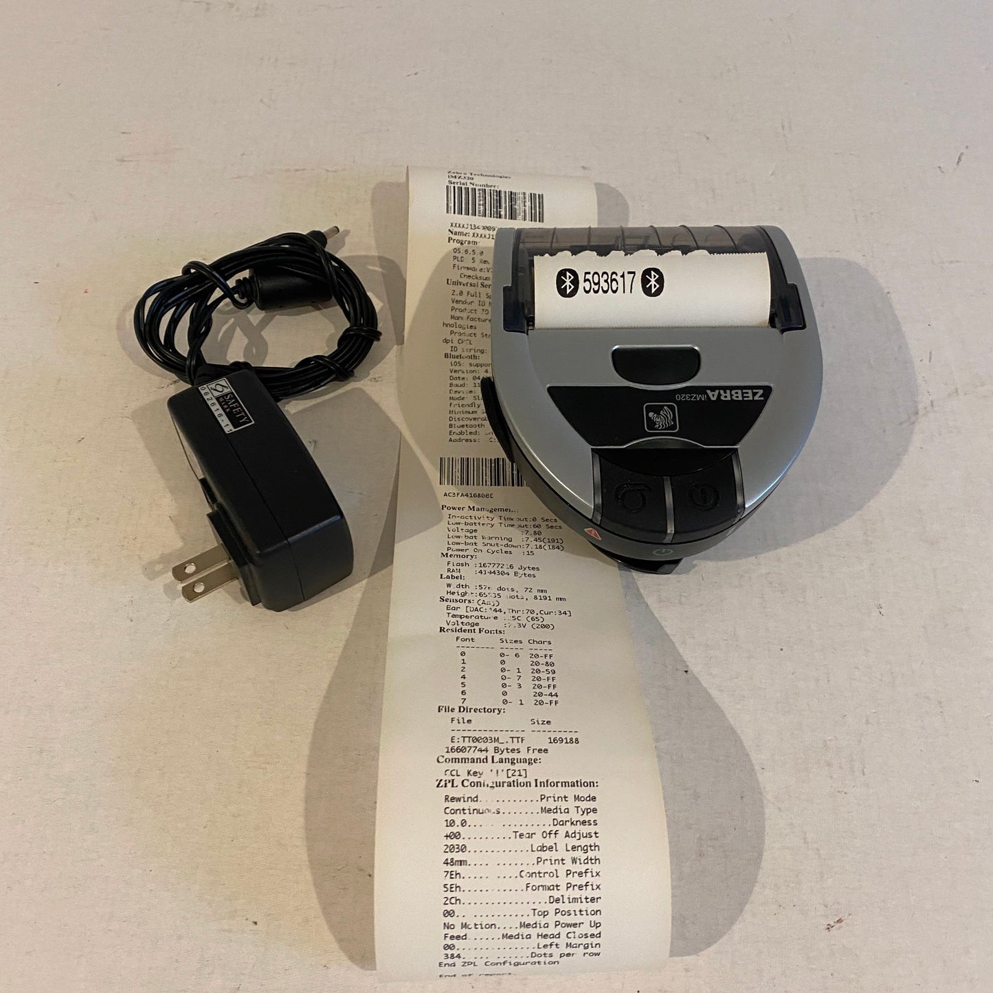 Zebra iMZ320 Mobile Wireless Bluetooth Thermal Printer - 15 batt cycles