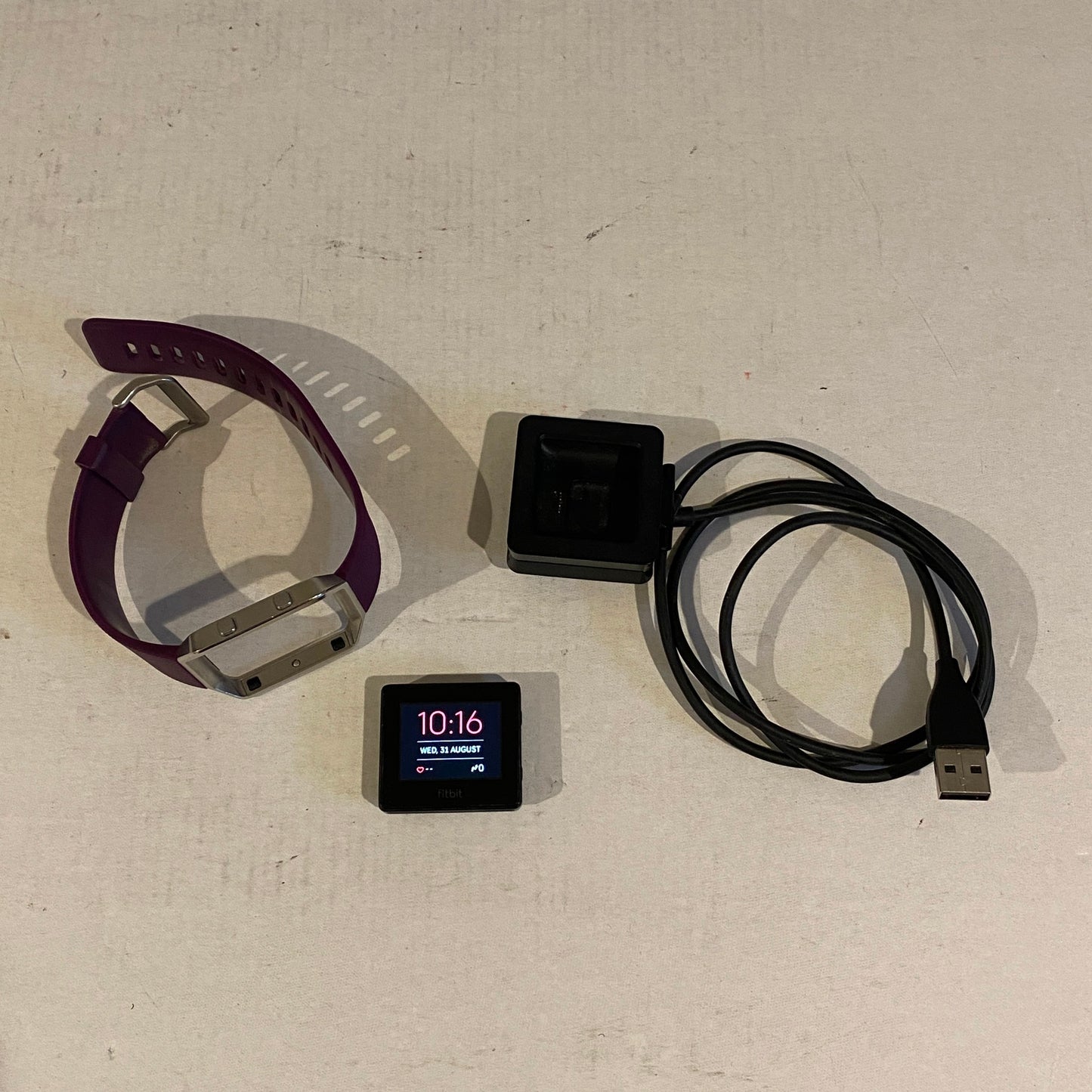 Fitbit Blaze with Purple Strap and Charger