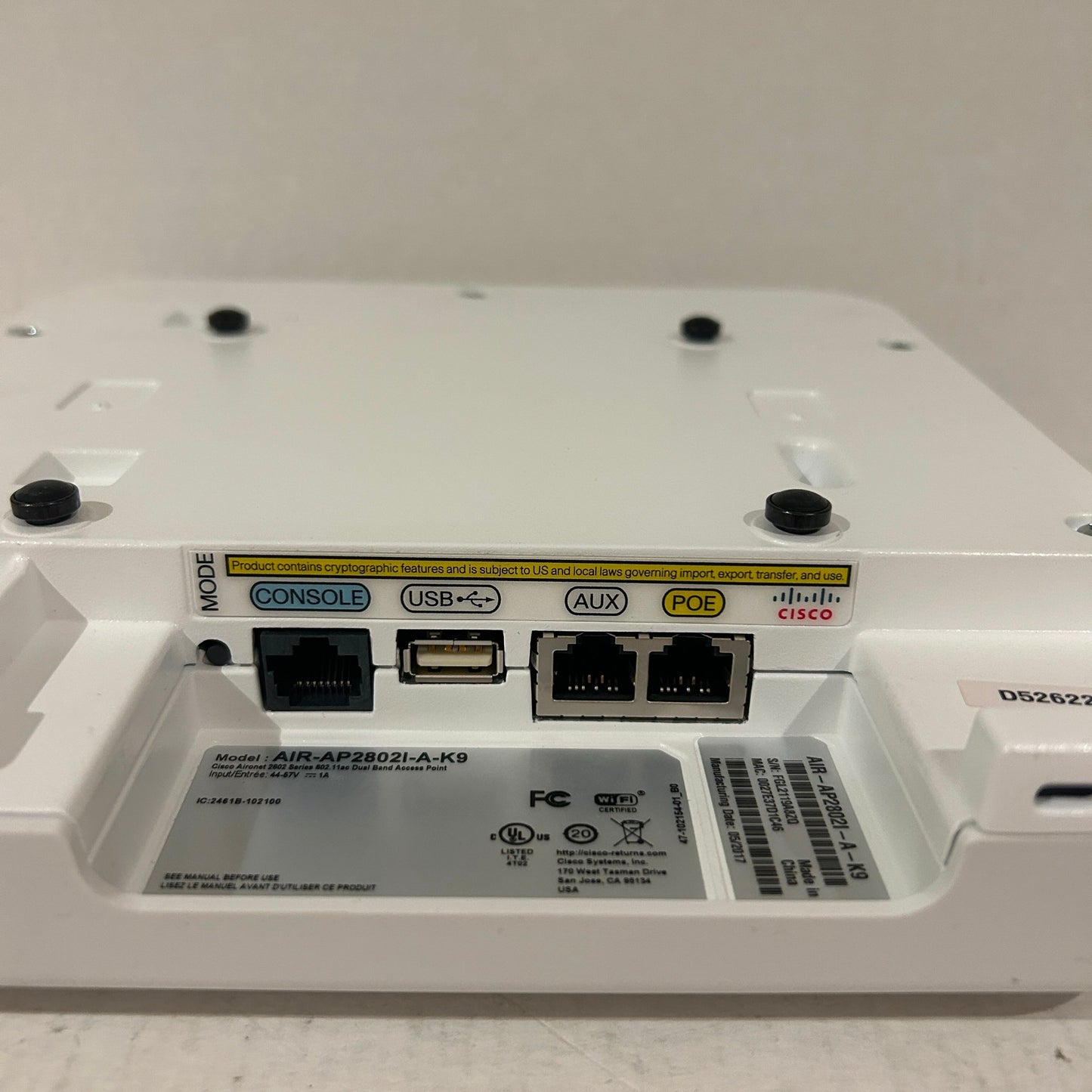 Cisco Aironet 2802I Wireless 802.11AC Access Point Wave 2 - AIR-AP2802I-A-K9