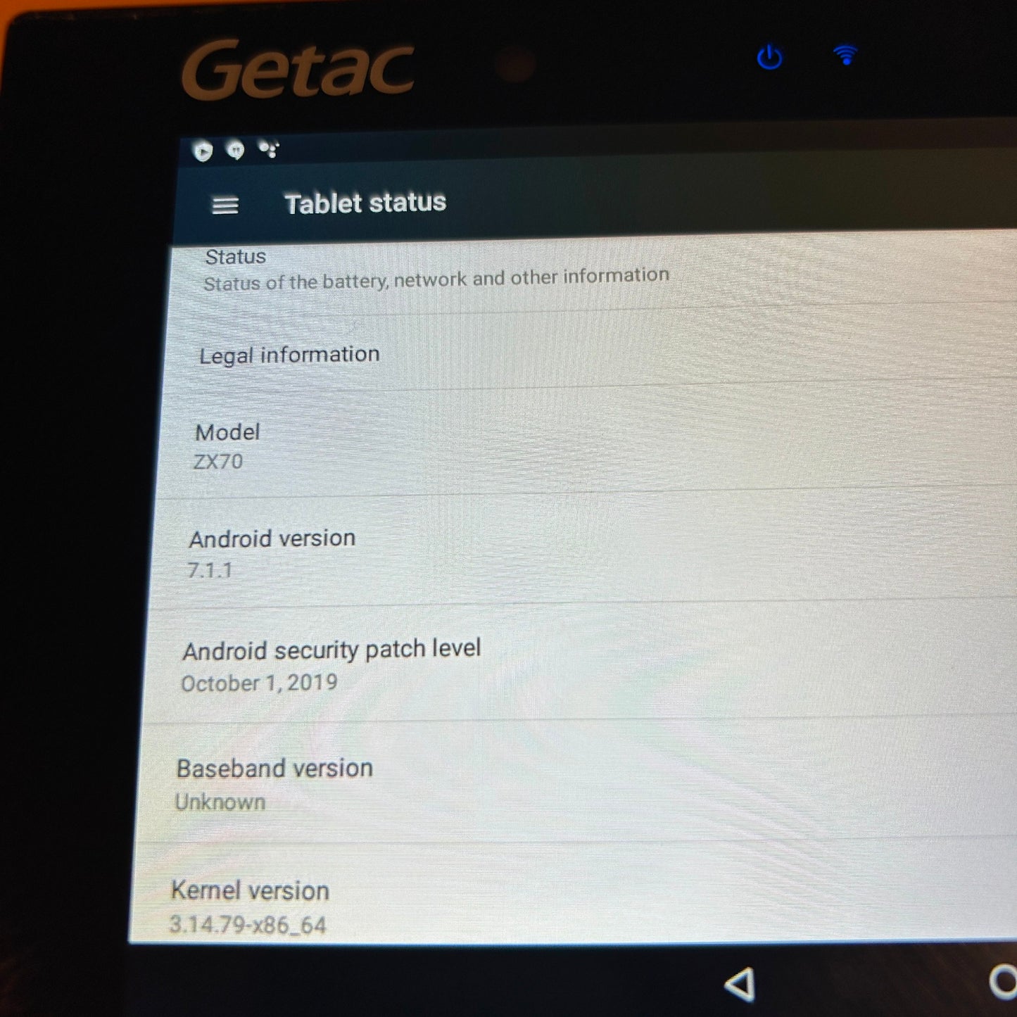 2019 Getac ZX70 Rugged Android Tablet - 7" - Z1C72XDA5GBX