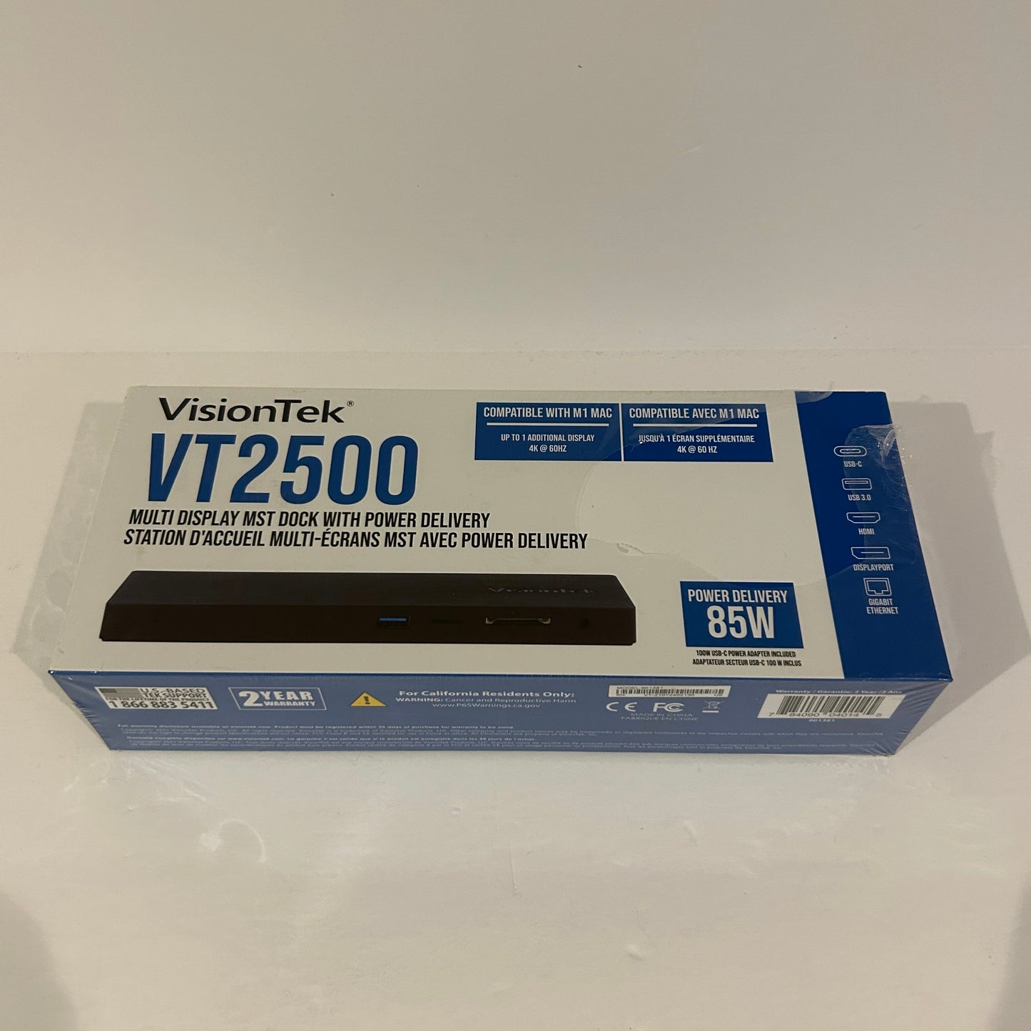 VisionTek USB-C Multi Display MST Dock 85W Power Delivery - VT2500