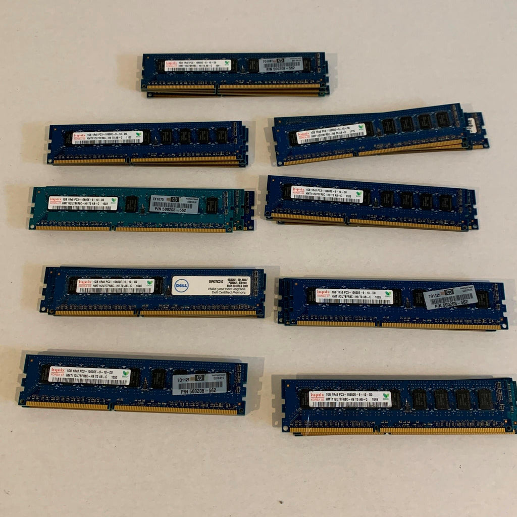 Lot of 32 Hynix 1GB PC3-10600E 1333MHz DDR3 ECC Unbuffered Server RAM